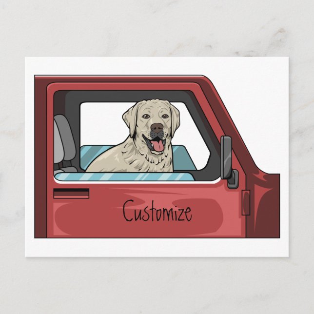 Lab Dog Riding Shotgun Thunder_Cove Postcard (Front)