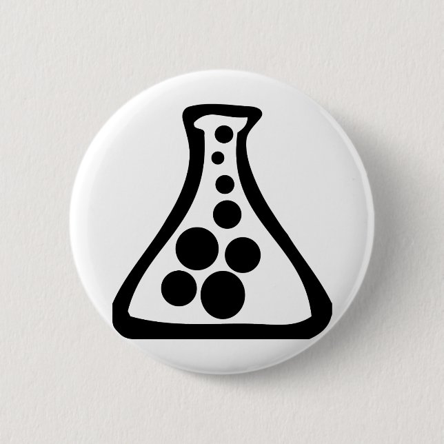 lab flask 6 cm round badge (Front)