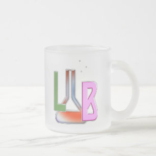 LAB FLASK LOGO LABORATORY FROSTED GLASS COFFEE MUG