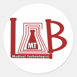 LAB FLASK LOGO MT - MEDICAL TECHNOLOGIST CLASSIC ROUND STICKER