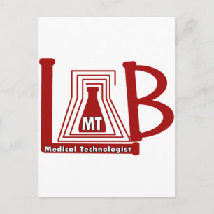 LAB FLASK LOGO MT - MEDICAL TECHNOLOGIST POSTCARD