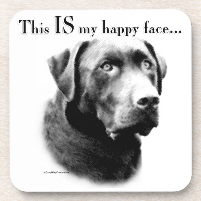Lab Happy Face Coaster (Front)