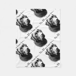 Lab Happy Face Fleece Blanket