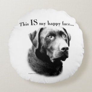 Lab Happy Face Round Cushion