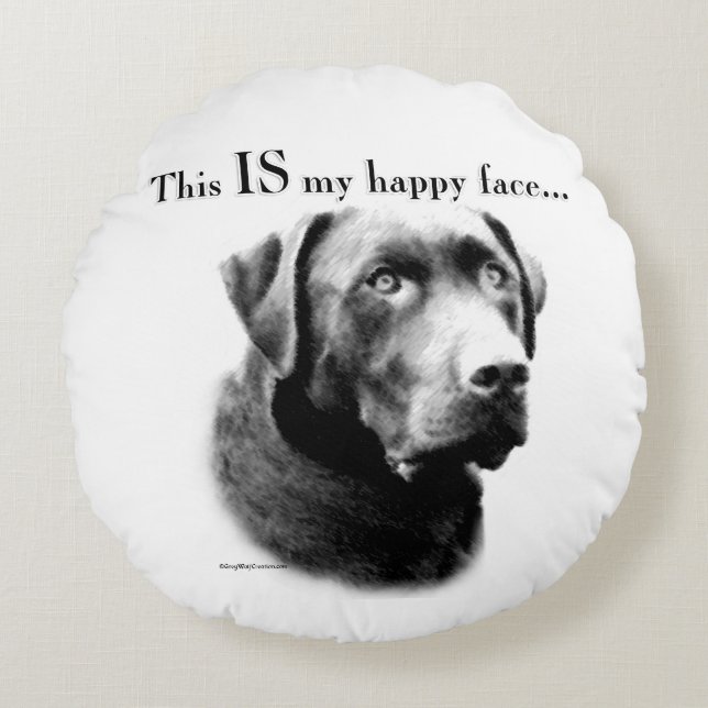 Lab Happy Face Round Cushion (Front)