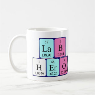 Lab Hero periodic table name mug