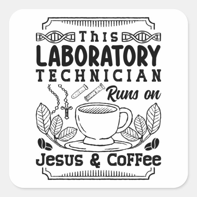 Lab Laboratory Technician Chemist Lab Tech Square Sticker (Front)