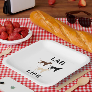 lab life all colour silhouettes paper plate