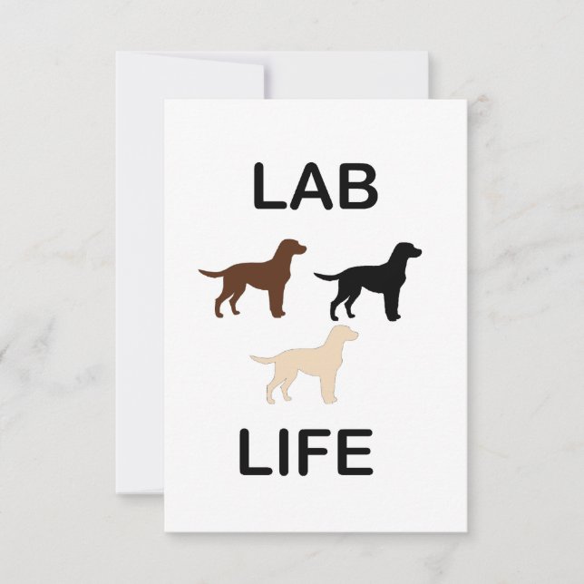 lab life all colours silhouettes thank you card (Front)