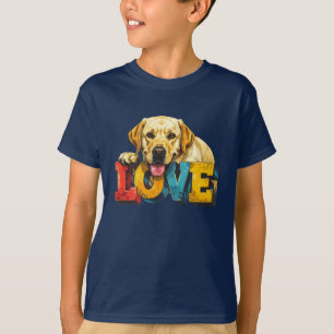 Lab Love Labrador Illustration   Boy's Dog Graphic T-Shirt