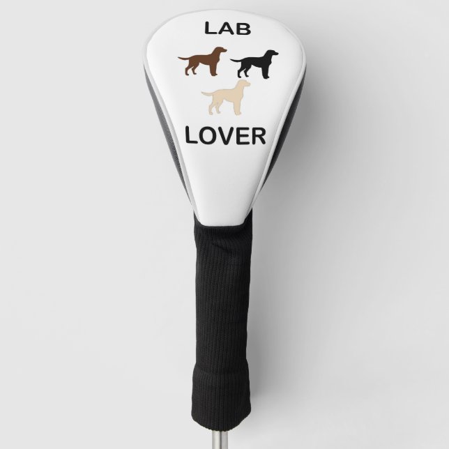 Lab Lover all colours silhouettes Golf Head Cover (Front)