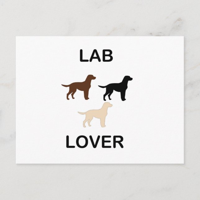 Lab Lover all colours silhouettes Holiday Postcard (Front)