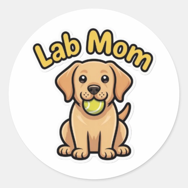 Lab Mom Labrador Retriever Cute Puppy Sticker Labr (Front)