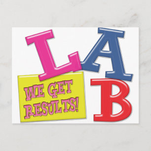 LAB MOTTO LABORATORY WE GET RESULTS! POSTCARD