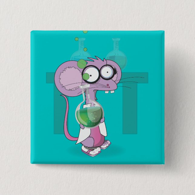 Lab Mouse 15 Cm Square Badge (Front)