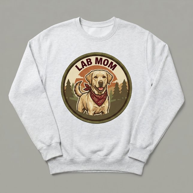 Lab Mum Crewneck Sweatshirt Dog Mum Gift For Her (Creator Uploaded)