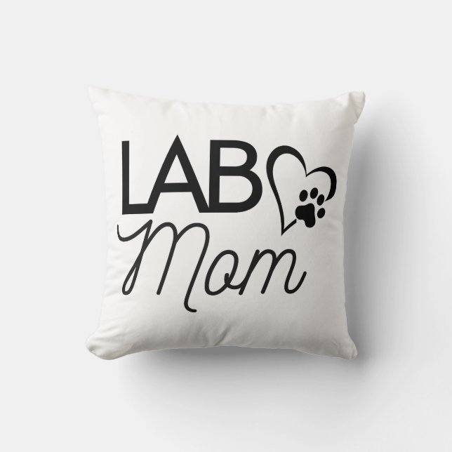 “Lab Mum” Square Throw Pillow (Front)