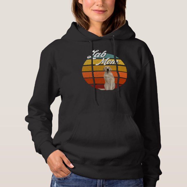 Lab Mum Yellow Labrador Retriever Retro Trendy Cut Hoodie (Front)