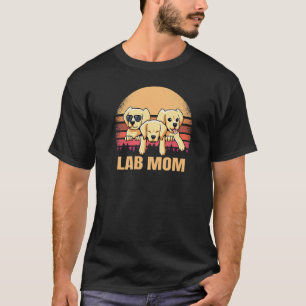 Lab Mum Yellow Labrador Retriever Vintage Dog Retr T-Shirt