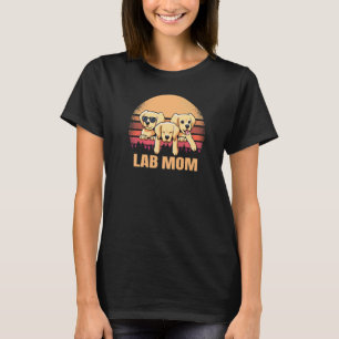 Lab Mum Yellow Labrador Retriever Vintage Dog Retr T-Shirt