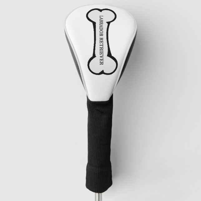 lab name on bone golf head cover (Front)