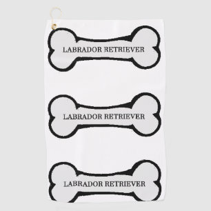 lab name on bone golf towel