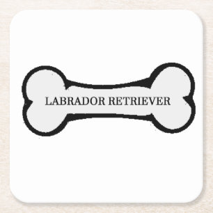 lab name on bone square paper coaster