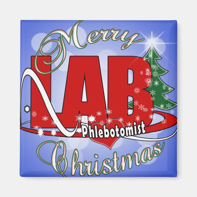 LAB PHLEBOTOMIST CHRISTMAS MAGNET (Front)