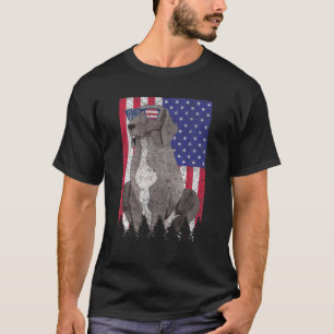 Lab Pointer Patriotic Dog USA Pride American Flag T-Shirt