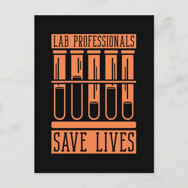 Lab Professionals Save Tech Laboratory Technician Holiday Postcard (Front)