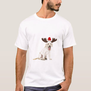 Lab Puppy Wearing Antlers T-Shirt
