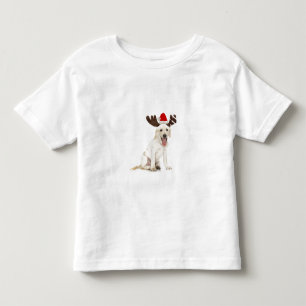 Lab Puppy Wearing Antlers Toddler T-Shirt