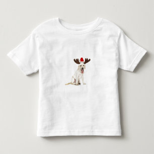 Lab Puppy Wearing Antlers Toddler T-Shirt