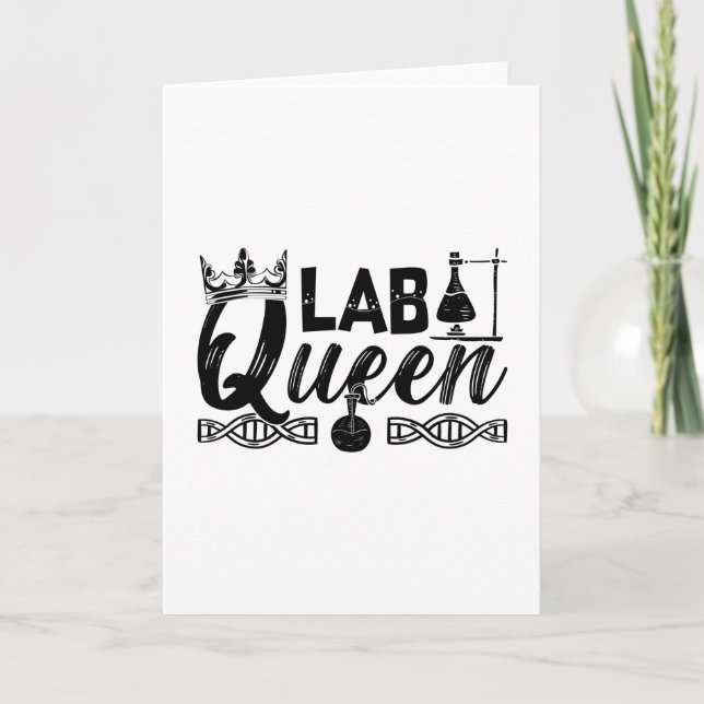 Lab Queen Lab Tech Laboratory Chemist Technician Card (Front)