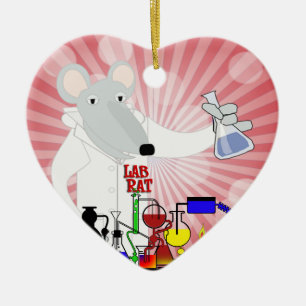 LAB RAT CHEMISTRY CERAMIC TREE DECORATION