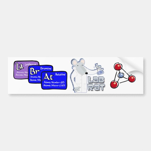 LAB RAT PERIODIC TABLE BUMPER STICKE STICKER (Front)