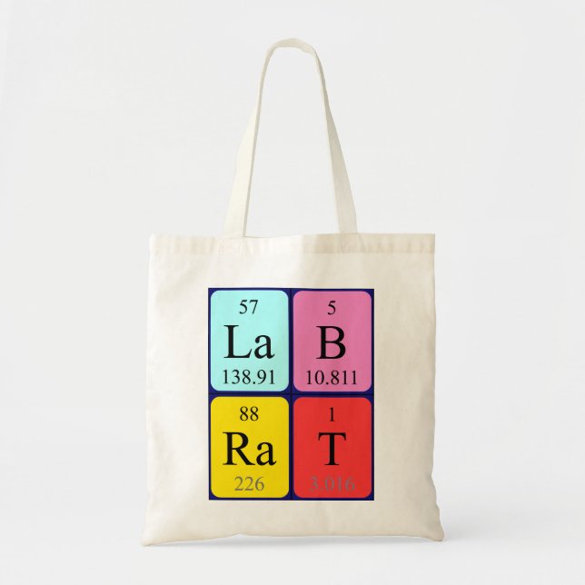 Lab Rat periodic table name tote bag (Front)