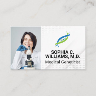 Lab Researcher   Microscope   Gene Logo Business Card
