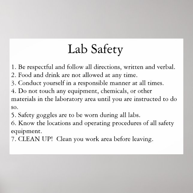 Lab Safety Poster (Front)