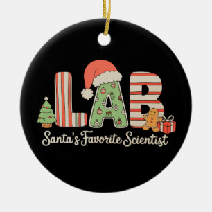 Lab Santas Favourite Scientist Christmas Laborator Ceramic Tree Decoration