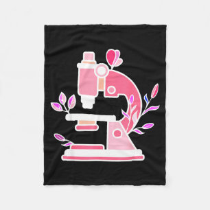 Lab Science Floral Microscope Biologist Science Va Fleece Blanket