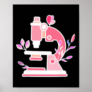 Lab Science Floral Microscope Biologist Science Va Poster