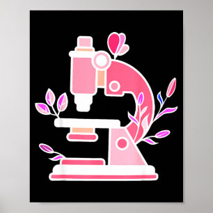 Lab Science Floral Microscope Biologist Science Va Poster