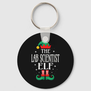 Lab Scientist Elf Job Title Funny Christmas Matchi Key Ring
