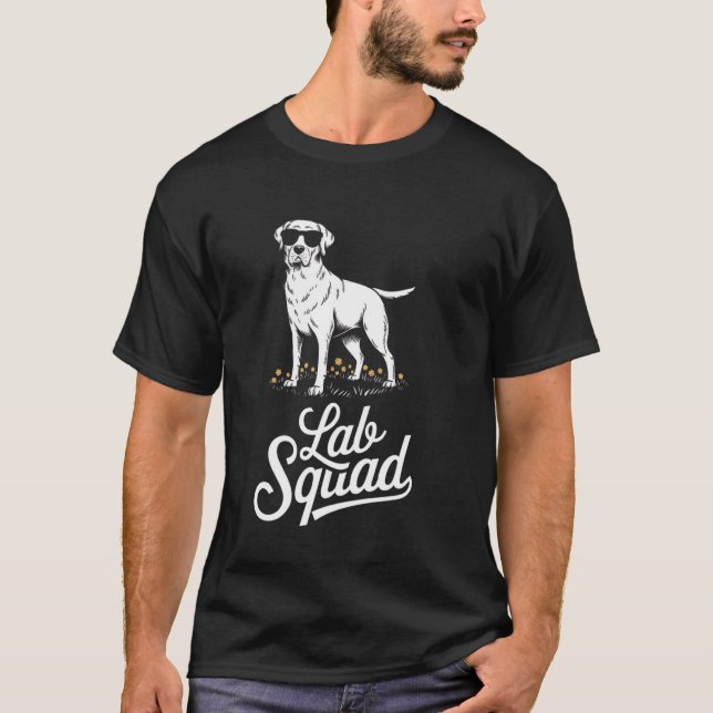 Lab Squad - Cool Minimalist Labrador Retriever Dog T-Shirt (Front)
