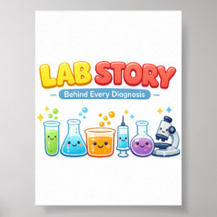 Lab Story Behind Every Diagnosis Medical Humor Lab Poster