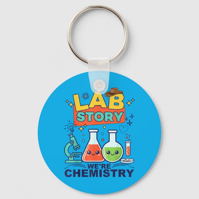 Lab Story Lab Week 2026 Funny Science Laboratory Key Ring (Front)