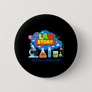 Lab Story Medical Laboratory for Technician Women 6 Cm Round Badge