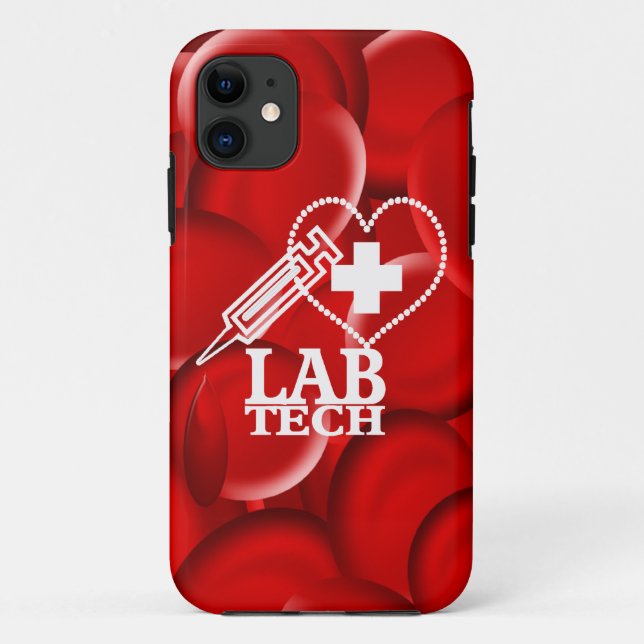 LAB TECH HEART  SYRINGE LOGO Case-Mate iPhone CASE (Back)