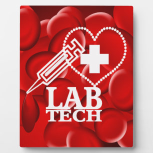 LAB TECH HEART SYRINGE LOGO PLAQUE